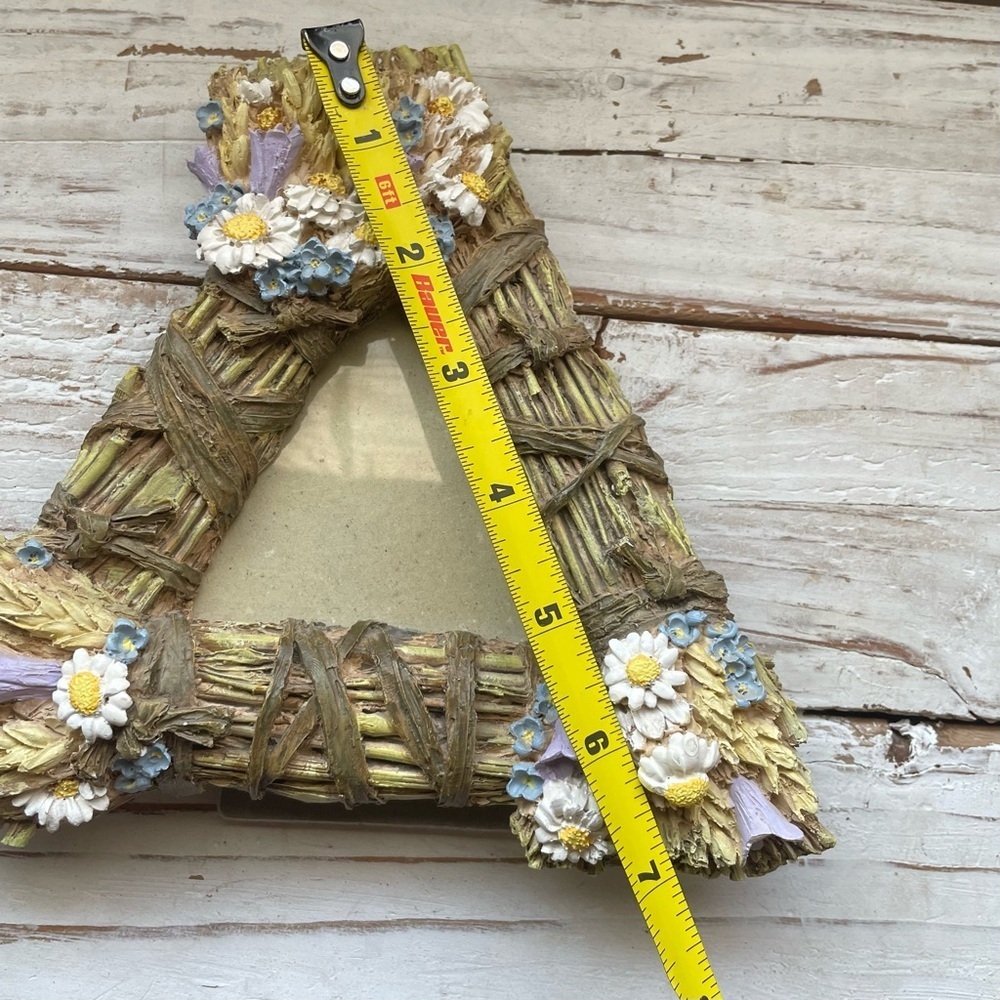 Rustic Triangle Photo Picture Frame 7”x7”Country Farmhouse Cottagecore Floral - Picture 6 of 8